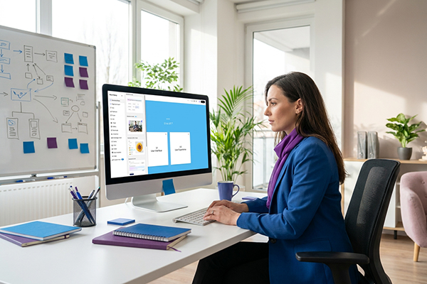 Conceptrice de formation travaillant avec Articulate Rise